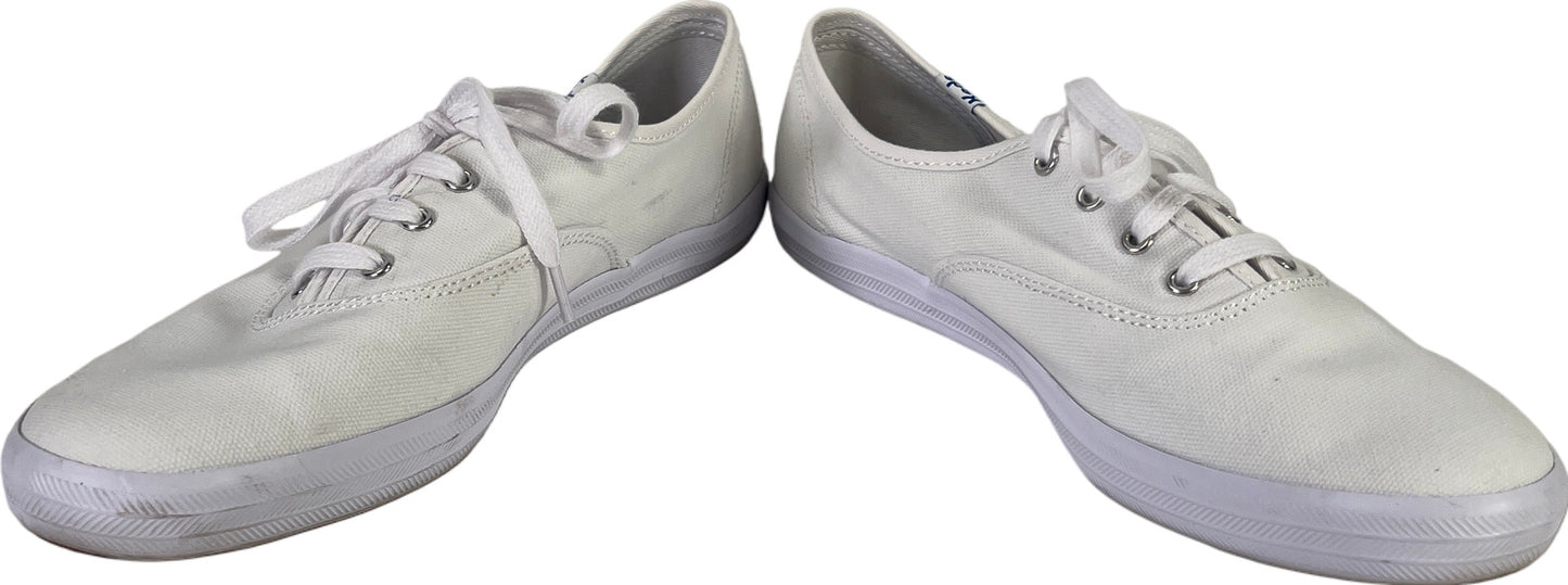 Keds Women’s White Canvas Low Top Champion Sneakers - 8