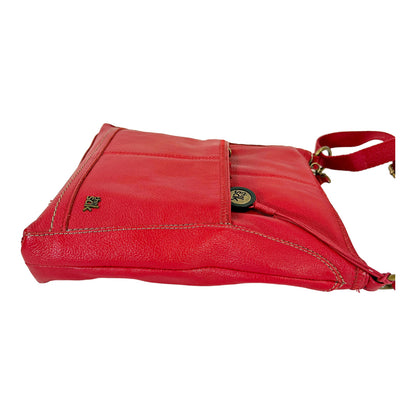 The Sam Women’s Red Leather Zip Close Crossbody Purse