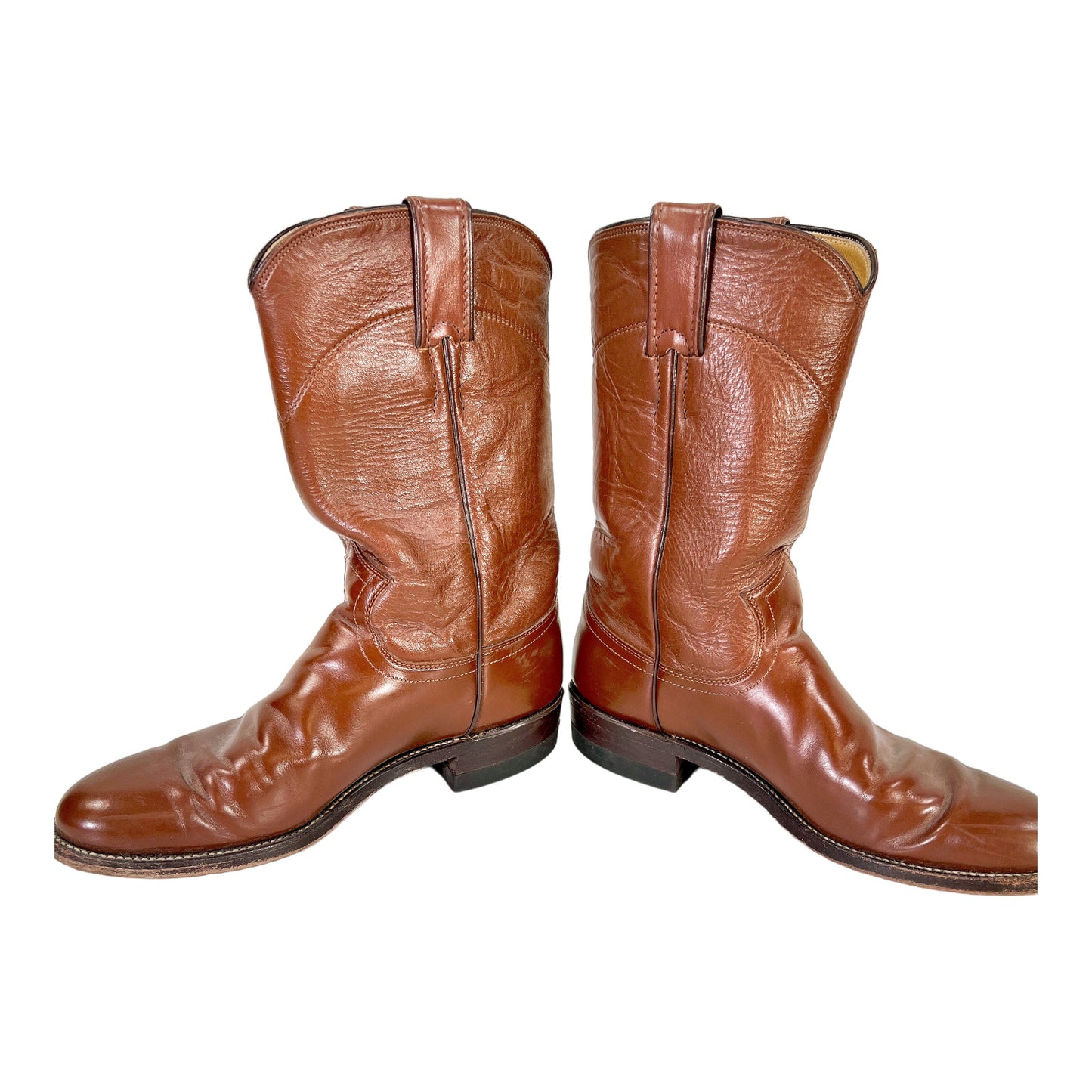 Justin Men’s Brown Leather 3802 Mid Calf Cowboy Western Boots - 6B