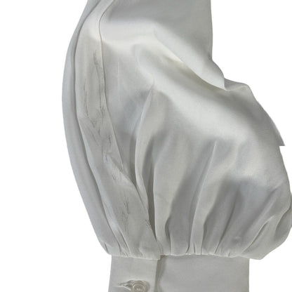 NEW Lush Women's White Cold Shoulder Ruffle Sheet Blouse Top - L