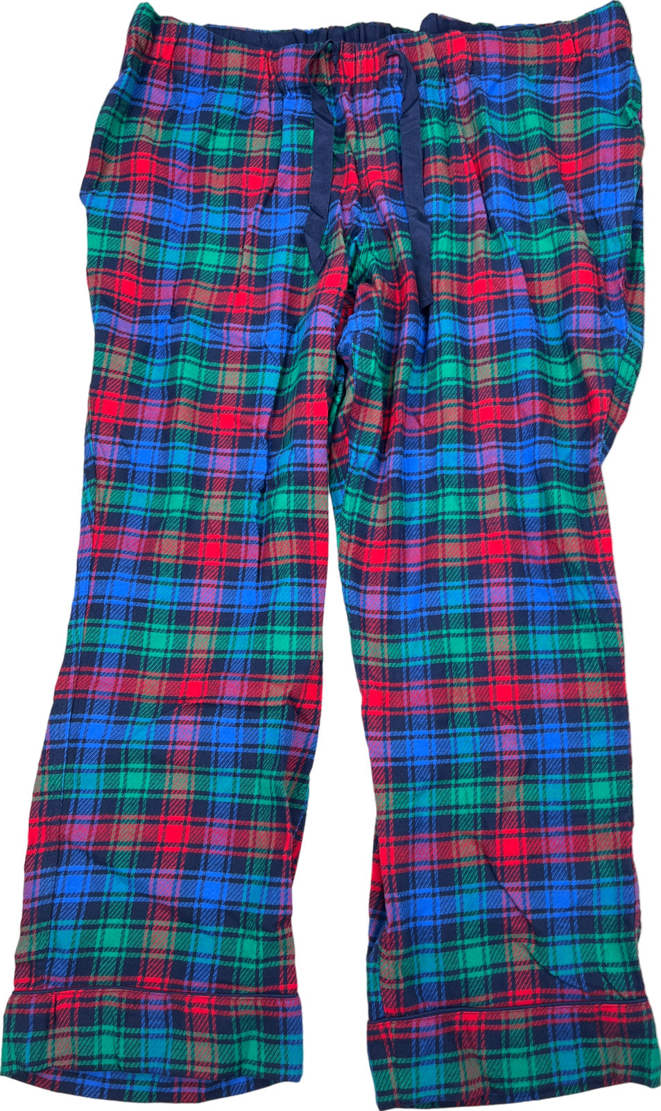 NEW Lands End Women’s Blue/Red Plaid Flannel Pajama Pants - Plus 2X