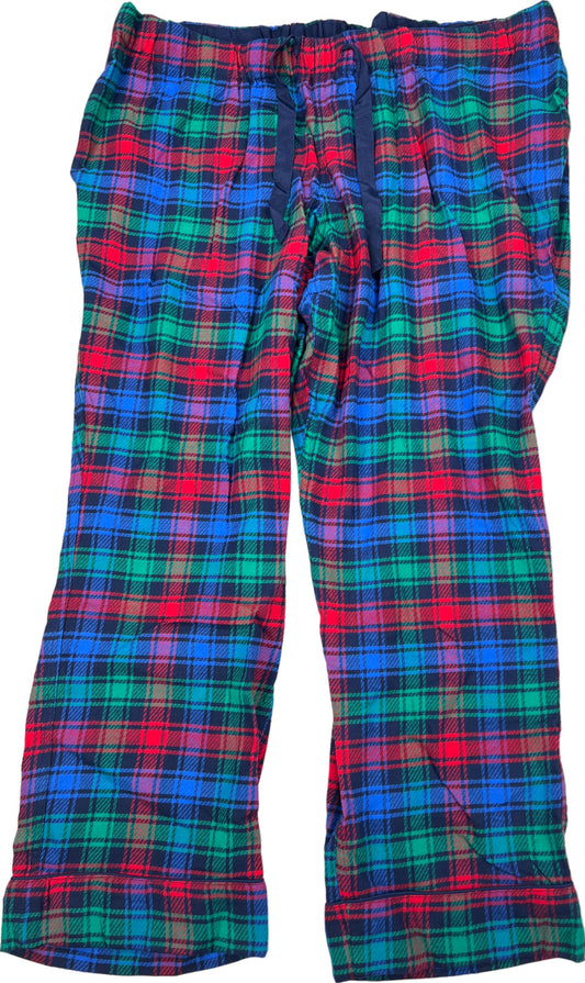 NEW Lands End Women’s Blue/Red Plaid Flannel Pajama Pants - Plus 2X