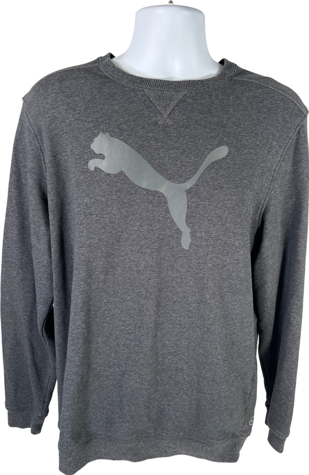 Puma Men’s Gray Graphic Long Sleeve Pullover Sweatshirt - L