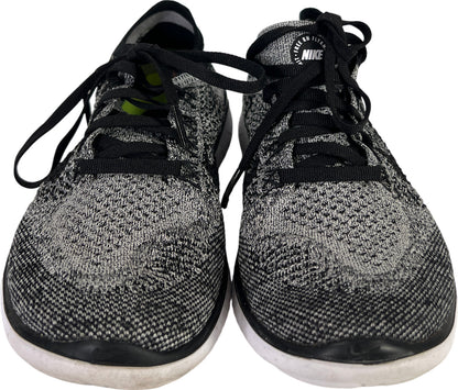 Nike Women’s BlackWhite Free Flyknit Lace Up Athletic Shoes - 7