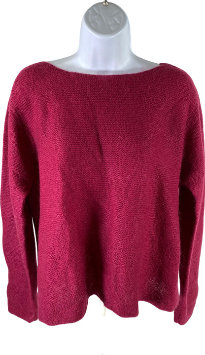 Eileen Fisher Women’s Purple Long Sleeve Mohair Knit Boat Neck Sweater - S