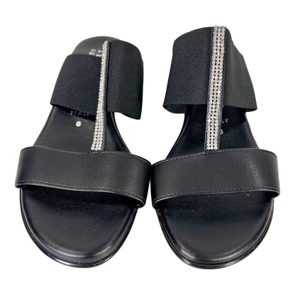 Italian Shoemakers Women’s Black Rhinestone Open Toe Sandals - 6