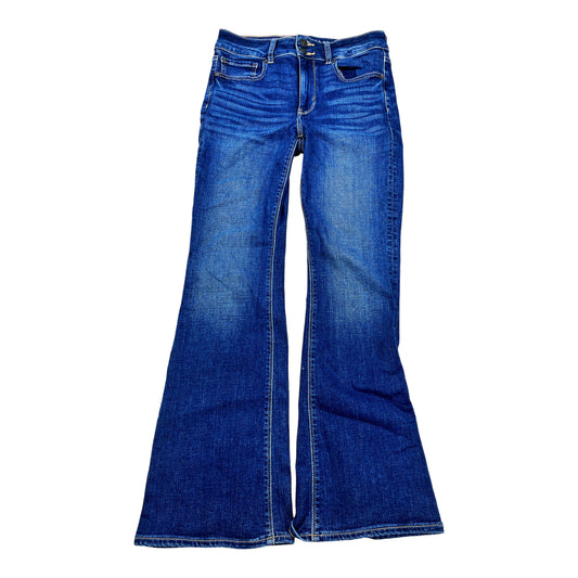 American Eagle Women’s Medium Wash Hi Rise Artist Flare Jeans - 6 Short