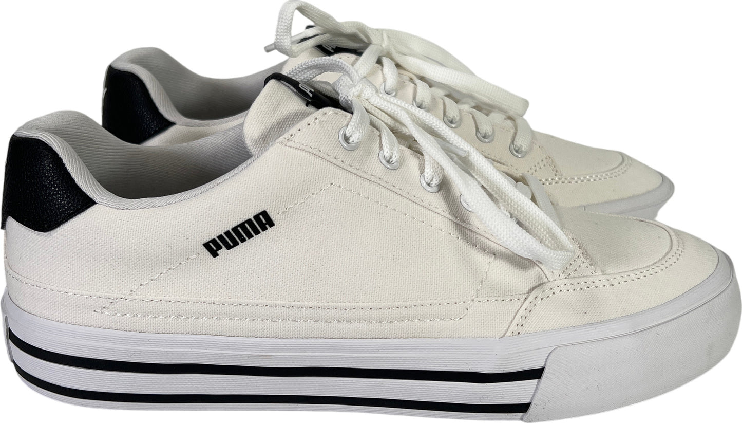 NEW Puma Men’s White Lace Up Court Classic Vulcanized Sneakers - 10