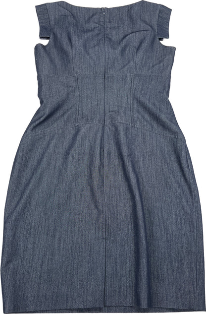 Calvin Klein Women’s Dark Blue Chambray Sleeveless Sheath Dress - 10