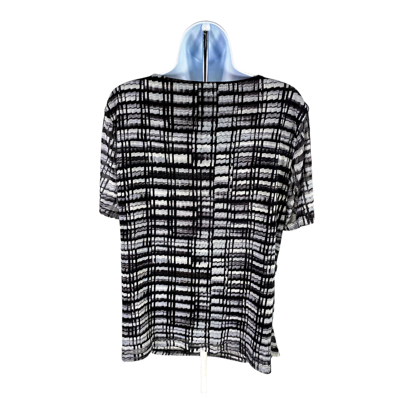 Calvin Klein Women’s Black/White Short Sleeve Blouse - XL