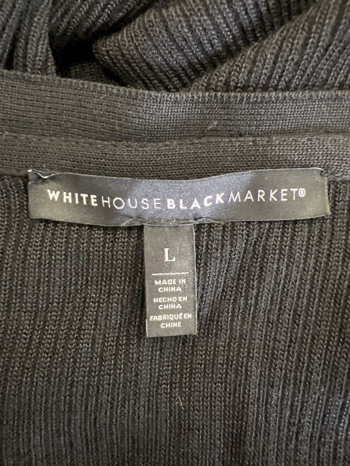 White House Black Market Women’s Black Long Sleeve Open Long Cardigan - L