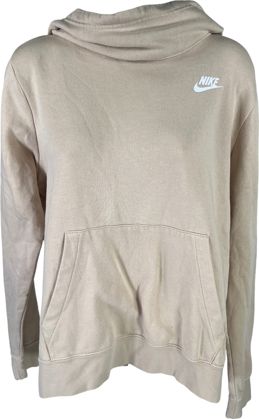 Nike Women’s Beige Sportswear Essential Funnel Neck Long Sleeve Sweatshirt - M