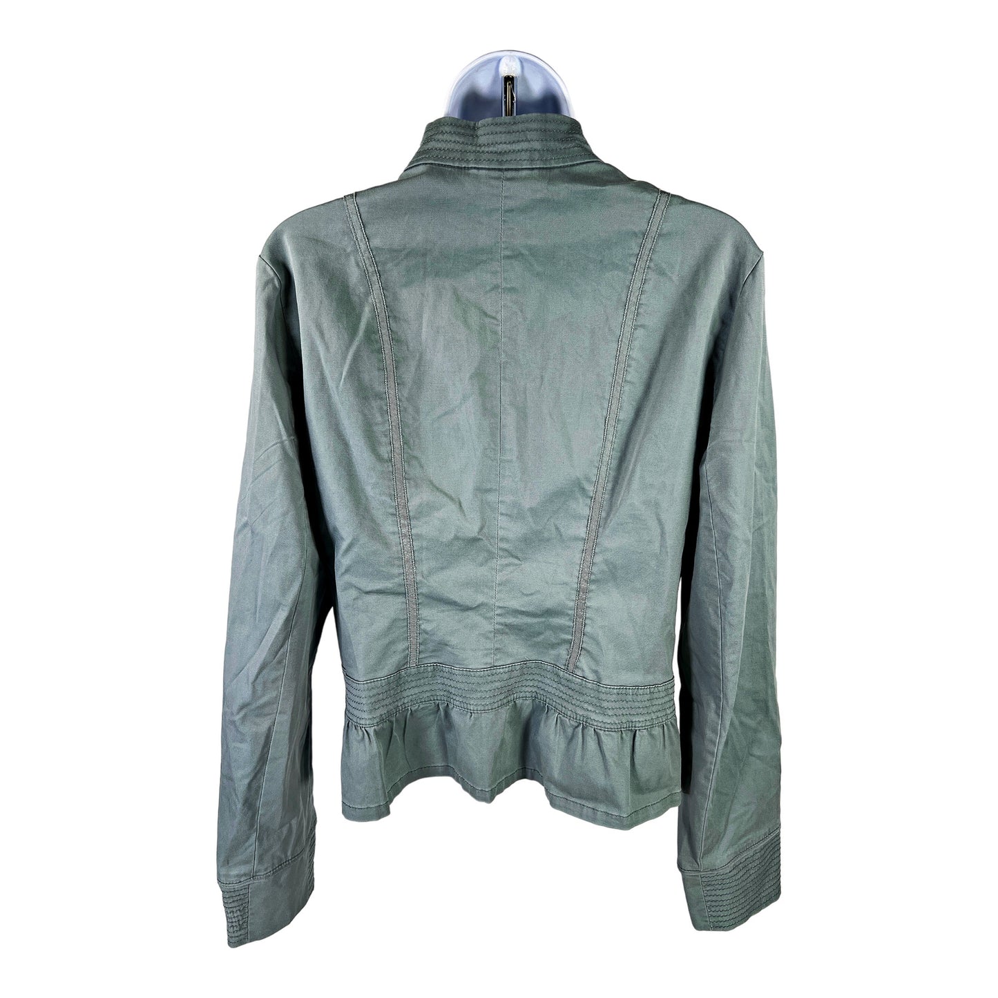 White House Black Market Women’s Green Hook Close Jacket - 10