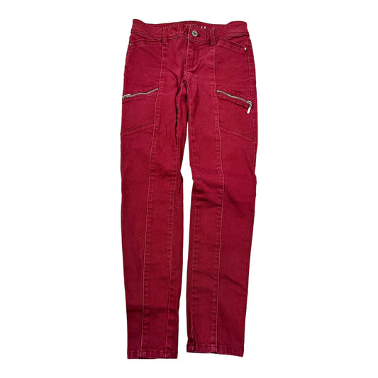 White House Black Market Women’s Red The Skimmer Skinny Ankle Pants - 00