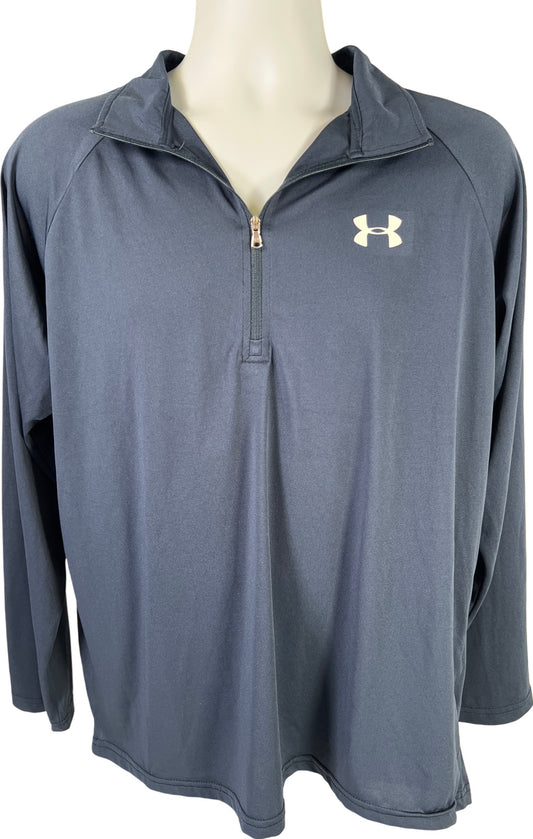 Under Armour Men’s Navy Blue Long Sleeve HeatGear 1/2 Zip Athletic Shirt - L