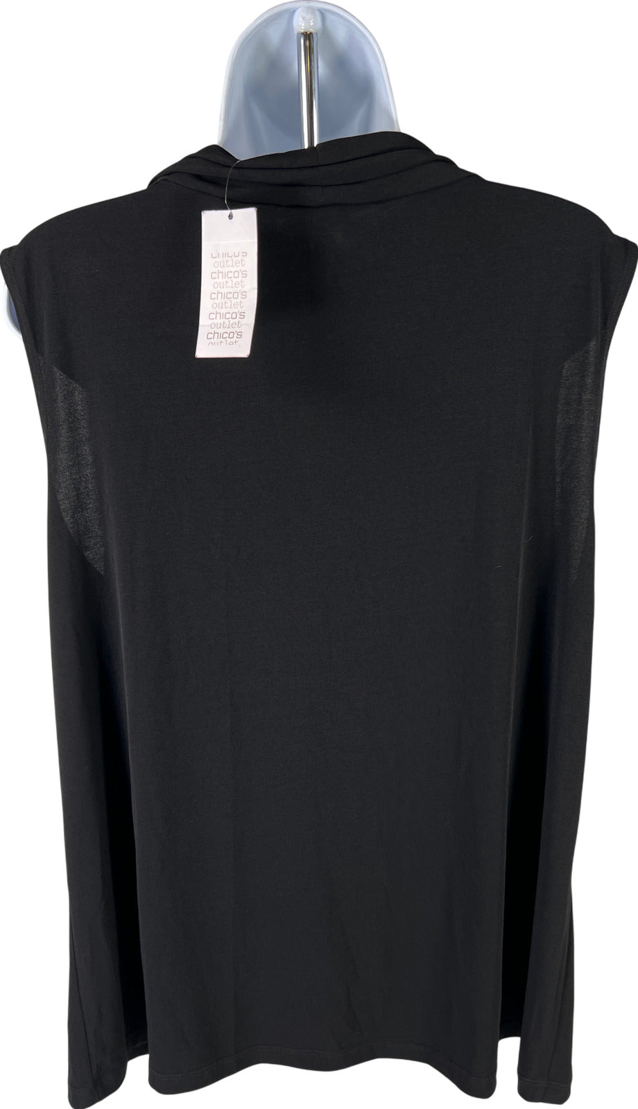 Chico’s Easywear Women’s Black Sleeveless Carrie Cowl Drape Neck Top - 3/US XL