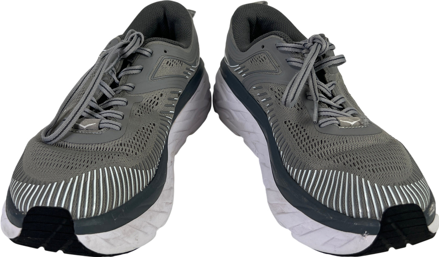 Hoka One One Men’s Gray Bondi 7 Lace Up Athletic Sneakers - 7