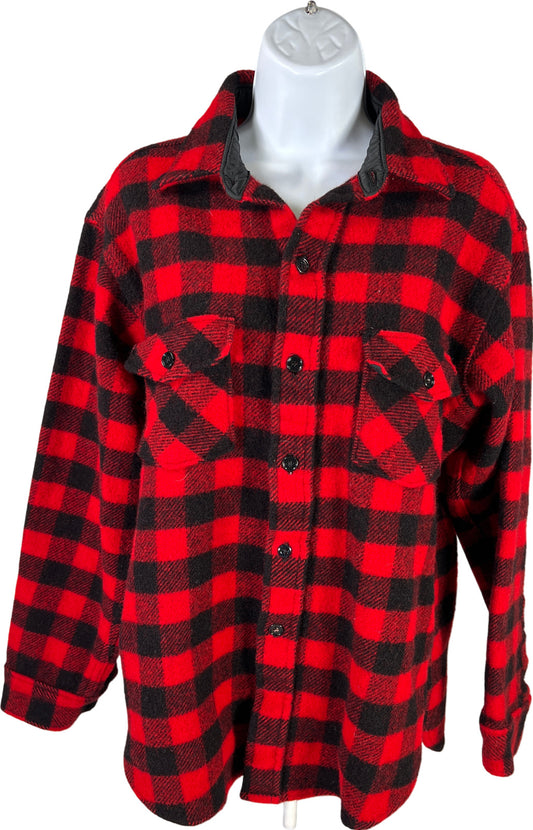 Woolrich Women’s Red Buffalo Plaid Button Up Shirt Jacket - M