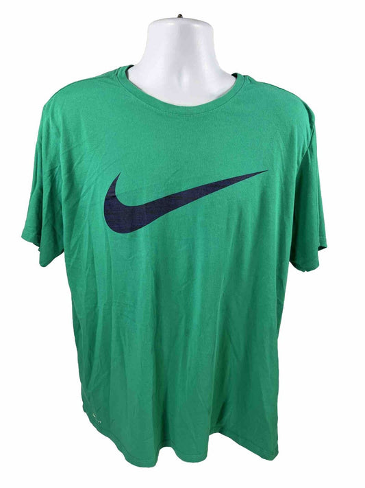Nike Men's Green Dri-Fit The Nike Tee Short Sleeve Shirt - XXL