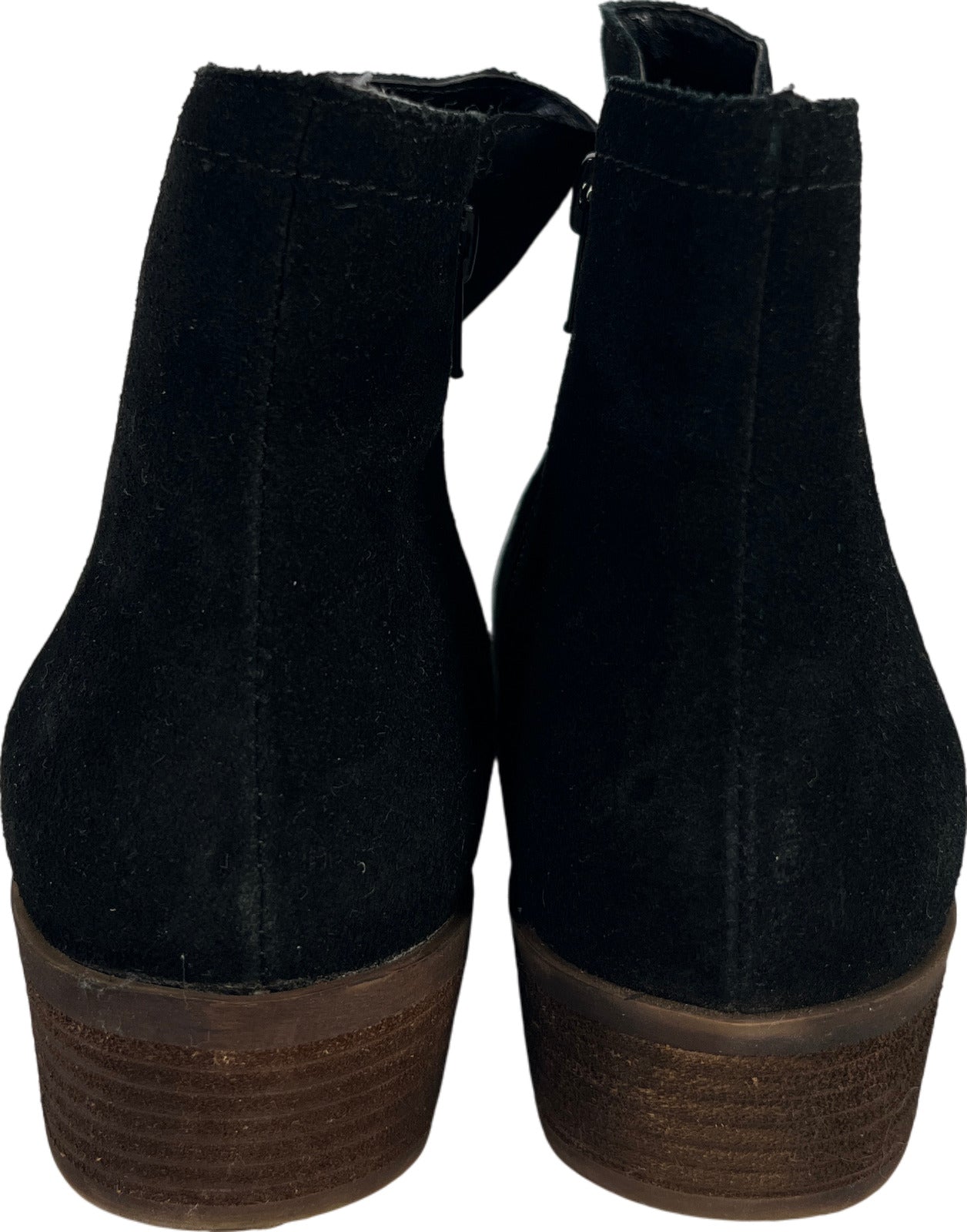 Kensie Women’s Black Suede Garry Block Side Zip Ankle Booties - 7.5