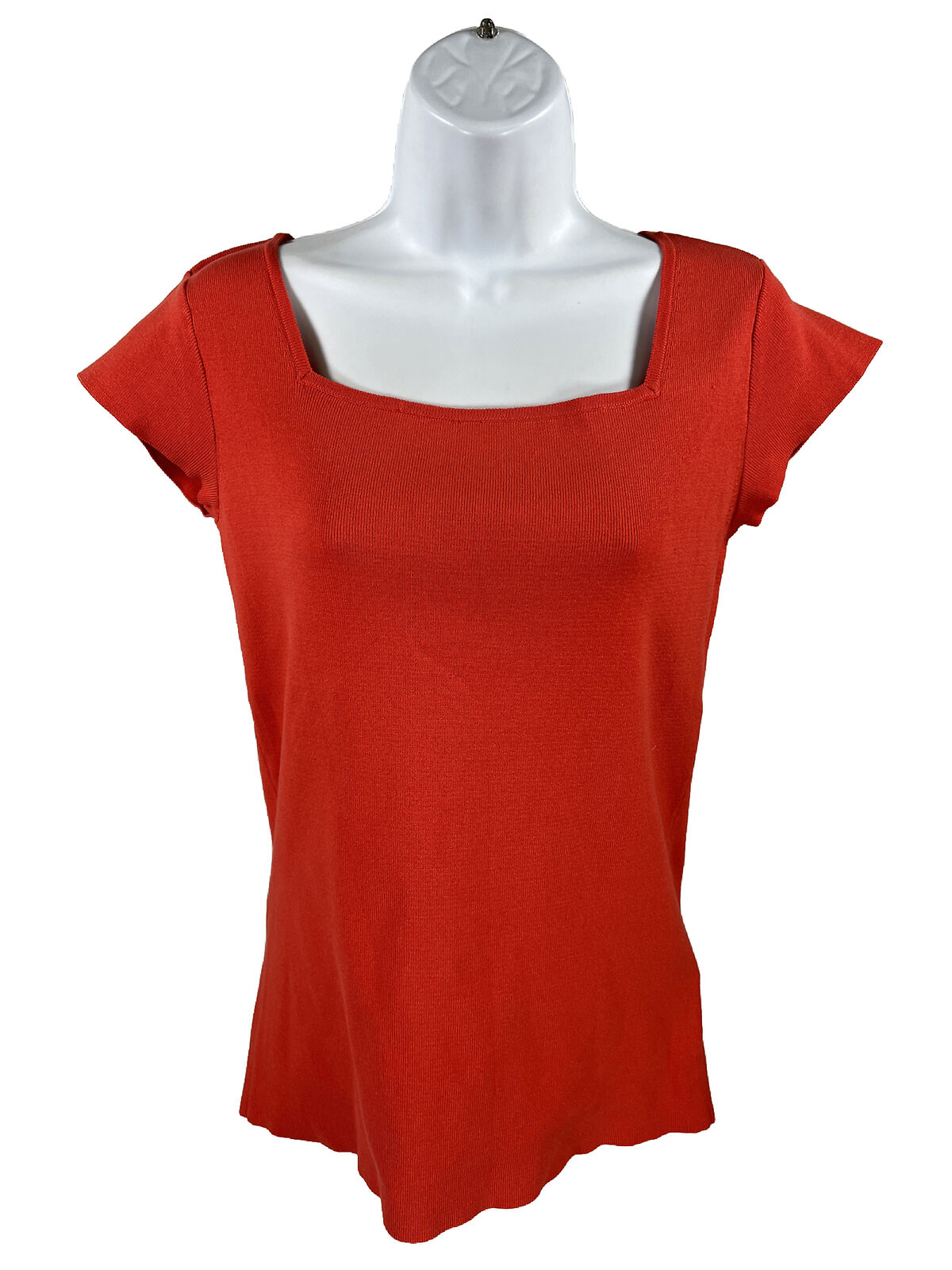 NEW Alex Marie Women's Red Cap Sleeve Square Neck Sweater - M