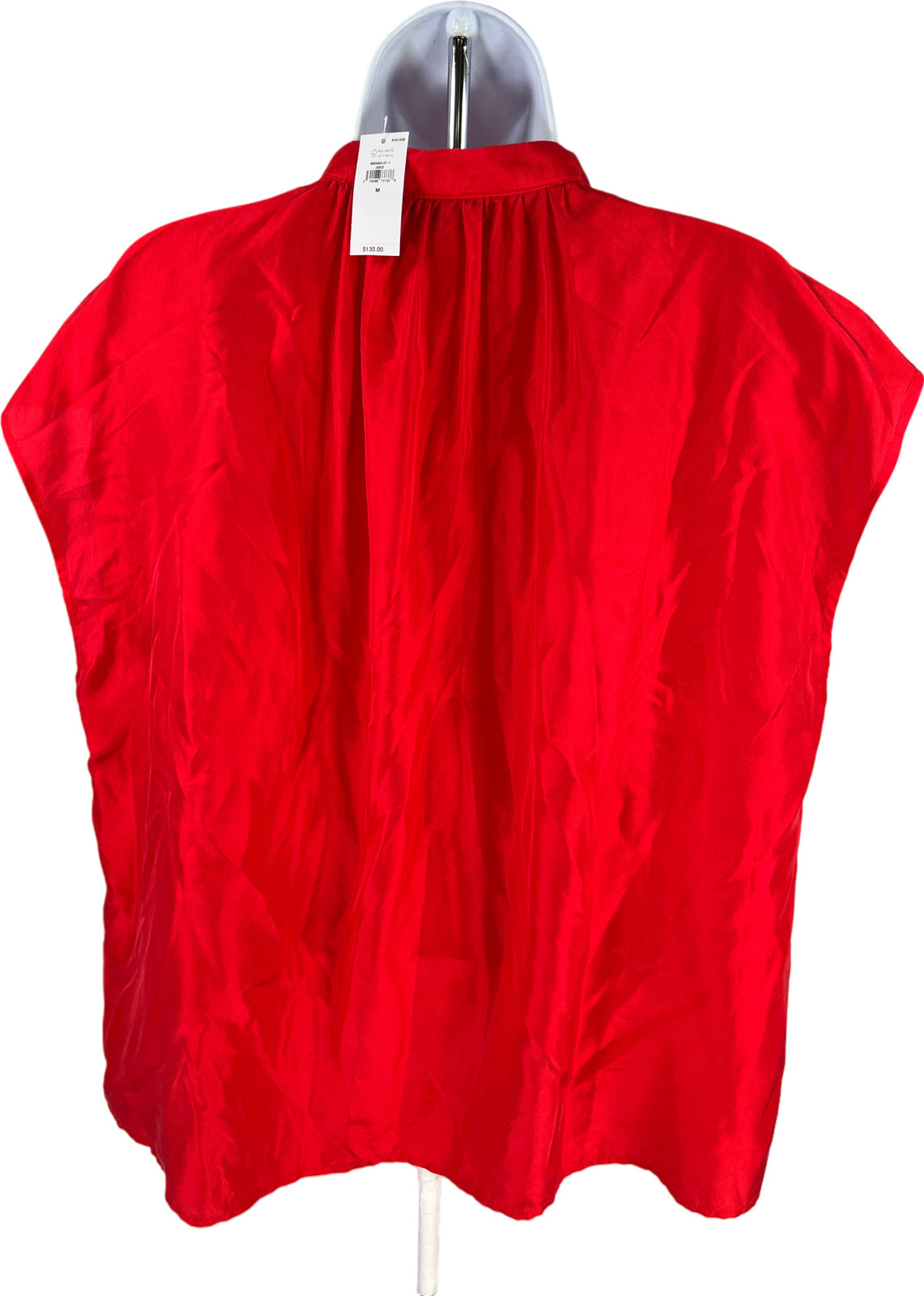 NEW Banana Republic Women’s Red Silk Button Up Sleeveless Blouse - M