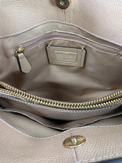 Coach Beige Metallic Minetta Sectional Crossbody Purse