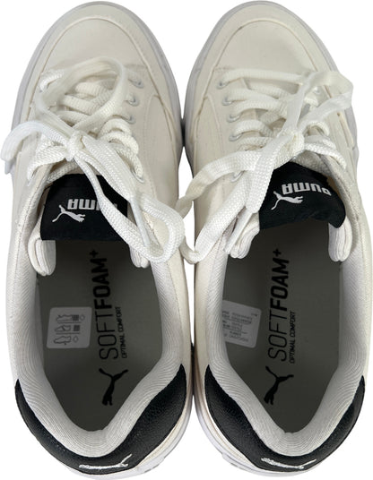 NEW Puma Men’s White Lace Up Court Classic Vulcanized Sneakers - 10