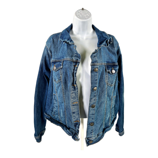 Torrid Women’s Medium Wash Button Up Denim Jean Jacket - 2