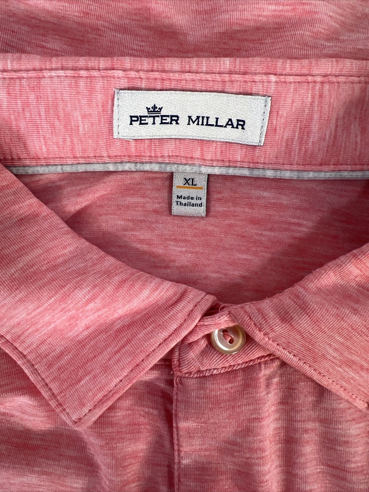 Peter Millar Men's Pink Short Sleeve Stretch Soft Polo Shirt - XL