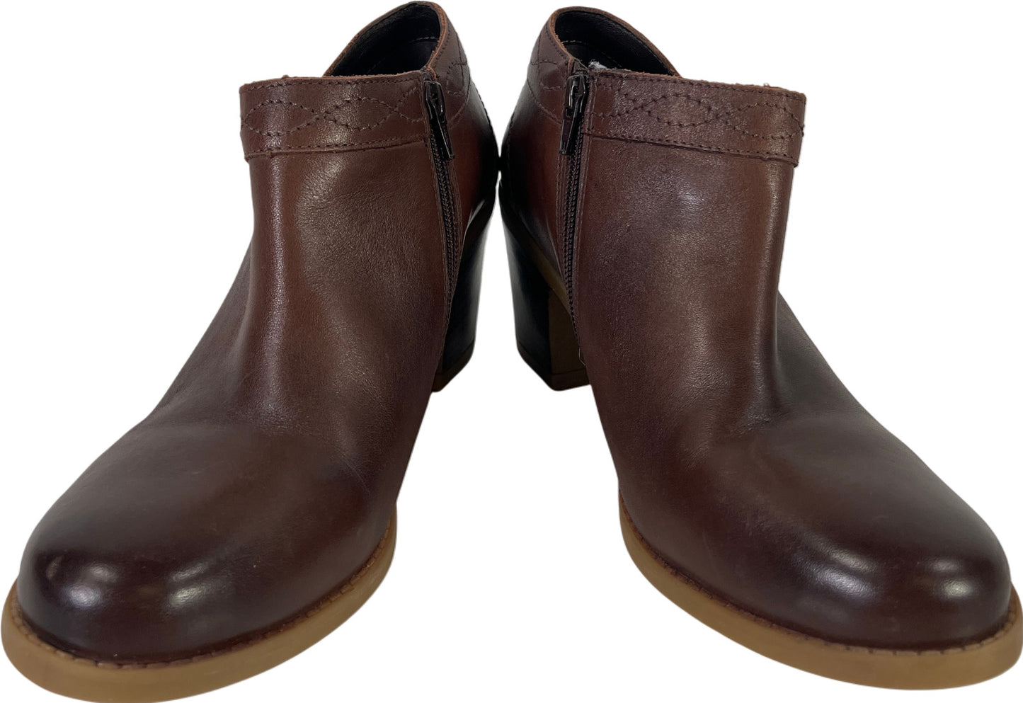 Earth Women’s Brown Leather Lina Austin Side Zip. Ankle Boots - 10