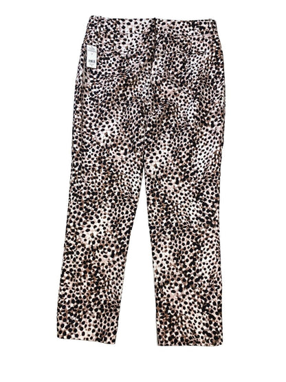 NEW Lord & Taylor Women's Brown Animal Print Slim Dress Pants Sz 10