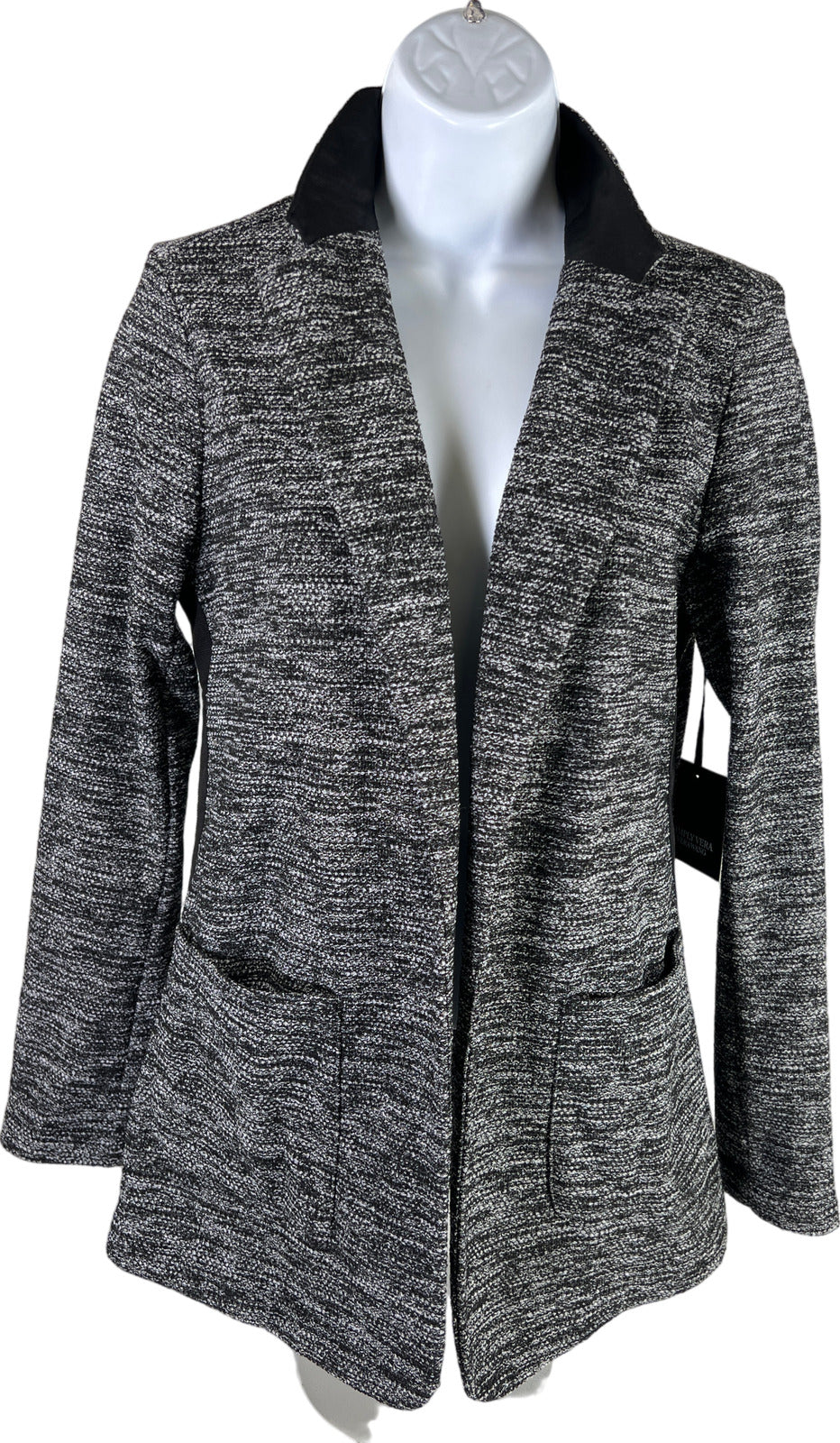 NEW Simply Vera Wang Women’s Black Fleece Lined Sweater Blazer Jacket - XS