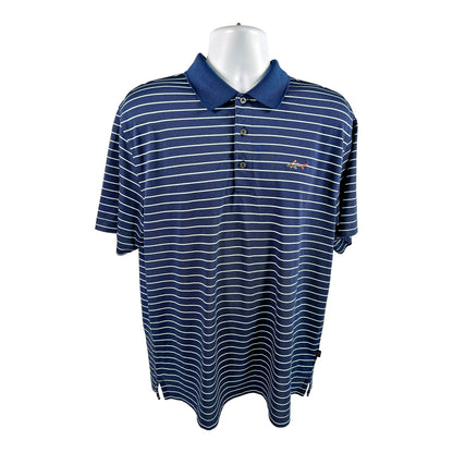 Greg Norman for Tasso Elba Men’s Blue Striped Short Sleeve Polo - L