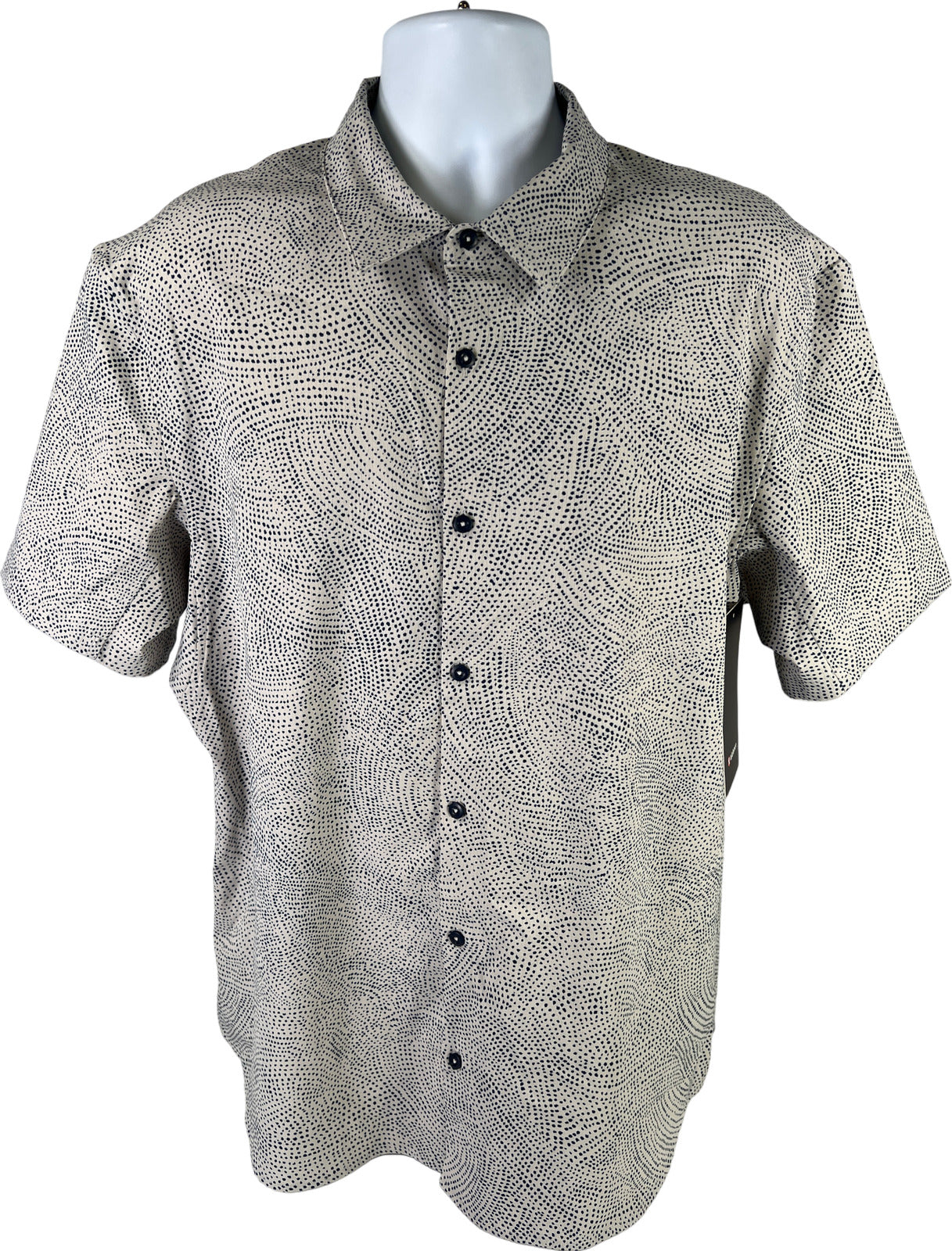 NEW Lululemon Mens Speckled Ivory Airing Easy Short Sleeve Button Up Shirt - XXL