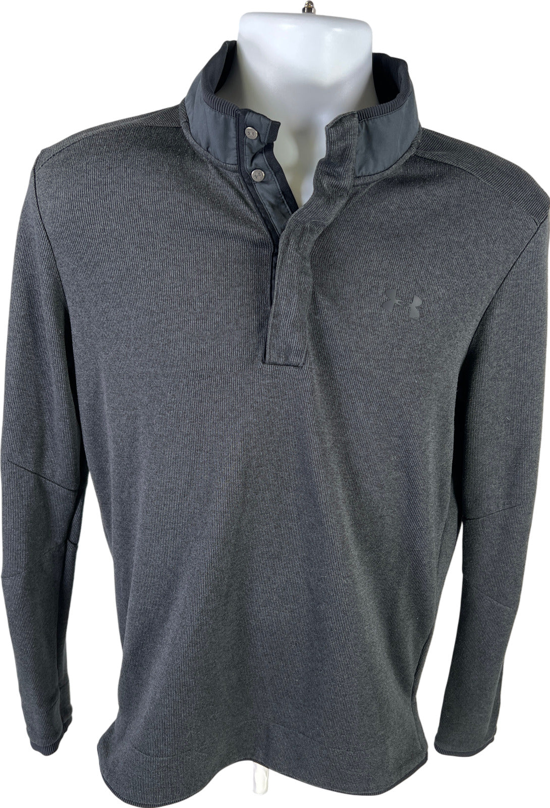 Under Armour Men’s Gray Storm Golf Fleece Snap Mock Neck Sweater - M