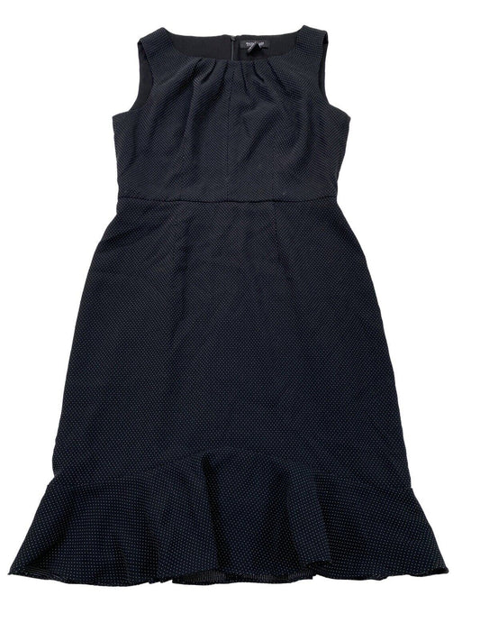White House Black Market Women's Black Polka Dot Midi Dress - 6