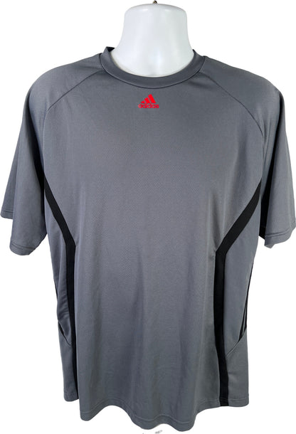 Adidas Men’s Gray Short Sleeve Polyester Athletic Shirt - L