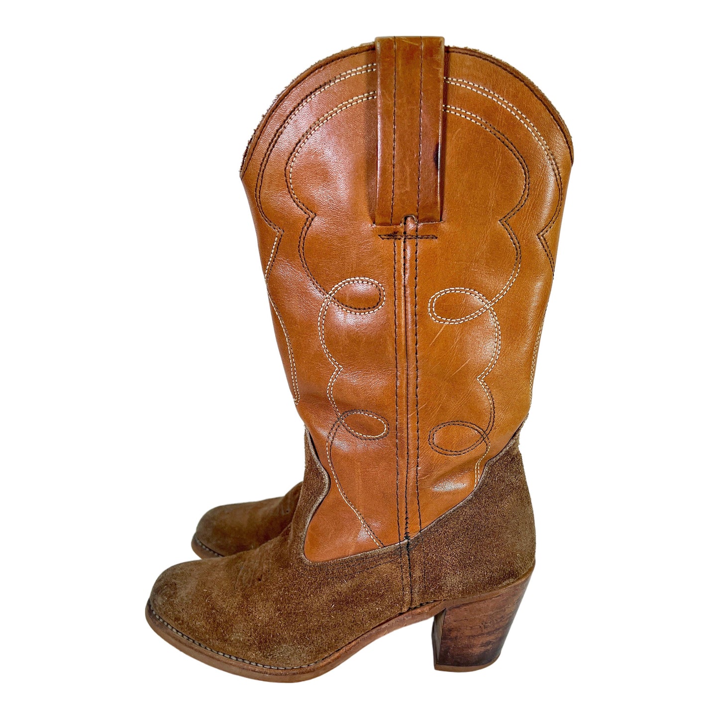 Dexter Women’s Brown/Tan Rodeo Cowboy Western. Heeled Boots - 6