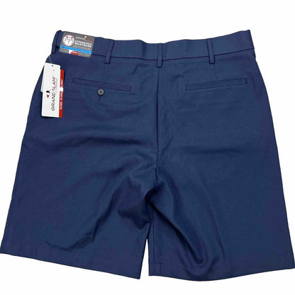 NEW Grand Slam Men's Navy Blue Expandable Waistband Chino Shorts - 36
