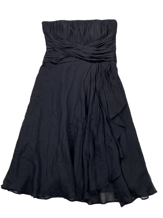 White House Black Market Women's Black Strapless Pleated Dress - 4