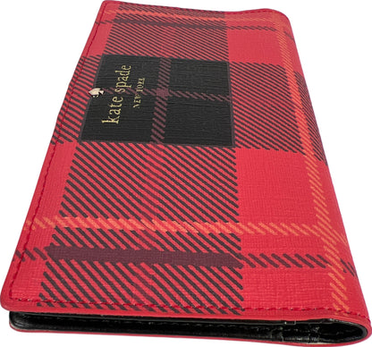 NEW Kate Spade Red Plaid Fairmount Square Stacy Wallet