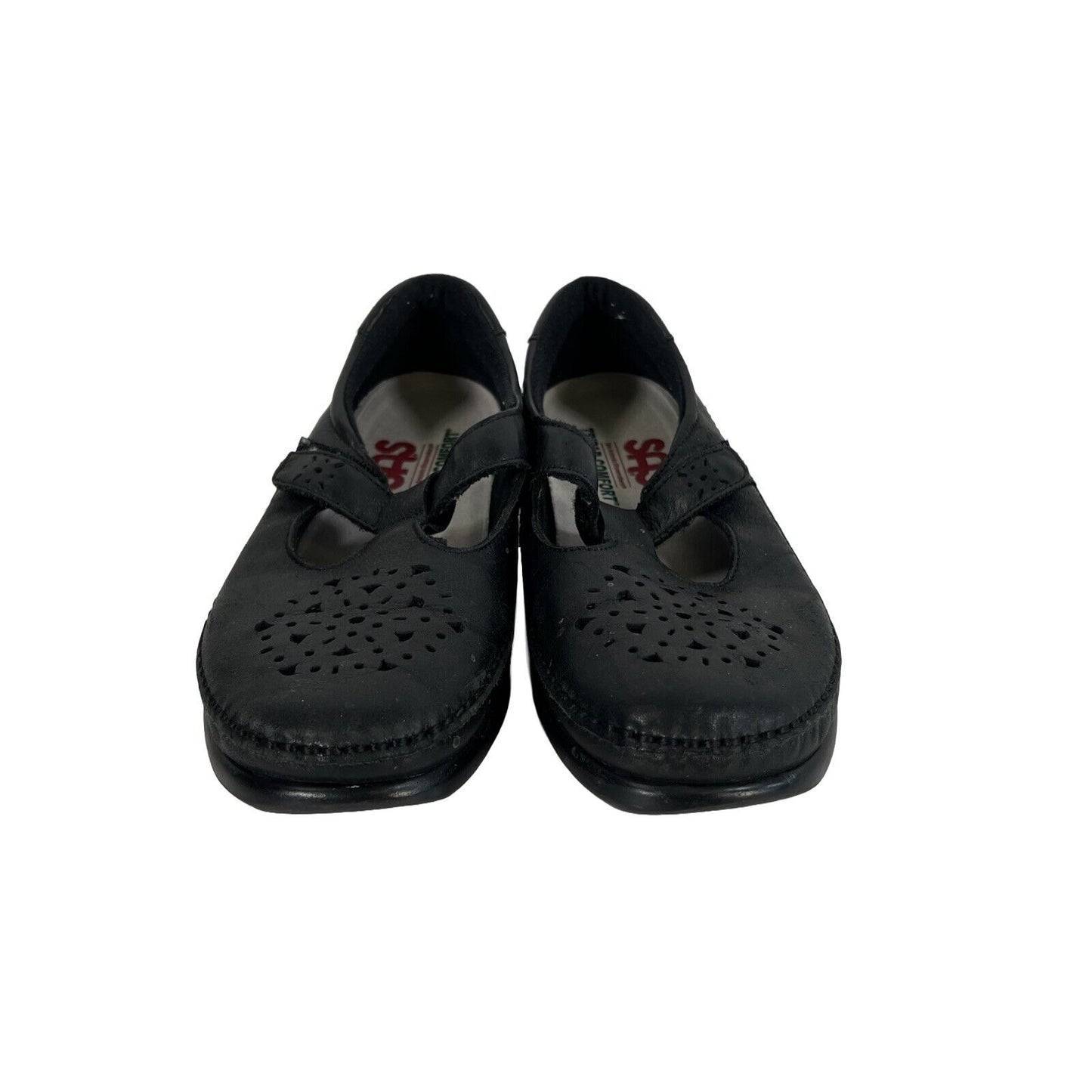 SAS Women's Black Leather Tripad Comfort Shoes - 6.5