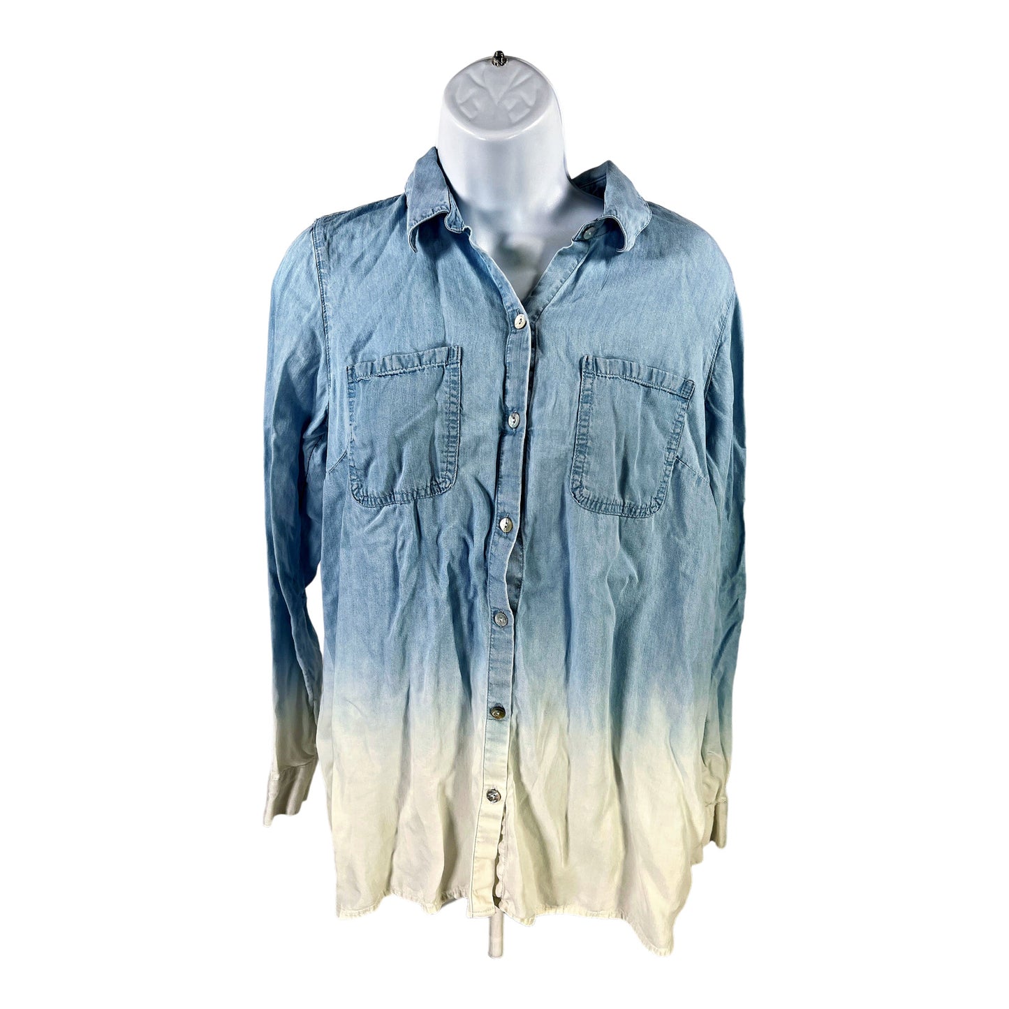J.Jill Denim Women’s Blue/White Long Sleeve Button Up Shirt - XS