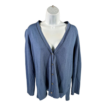 J.Jill Women’s Blue Long Sleeve Button Up Cardigan Sweater - S