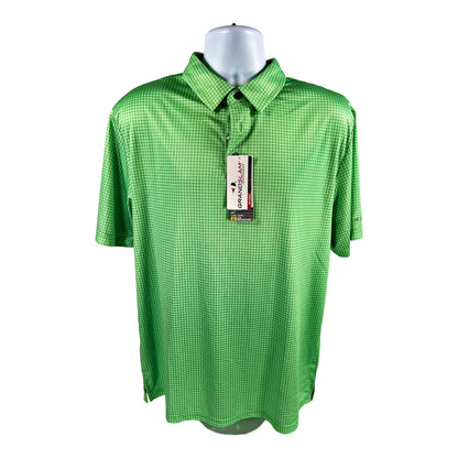 NEW Grand Slam Men’s Green Checkered Short Sleeve Golf Polo - L