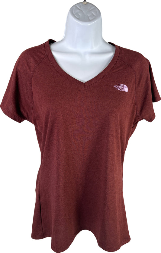 The North Face Women’s Burgundy Short Sleeve V-Neck Athletic Shirt - M