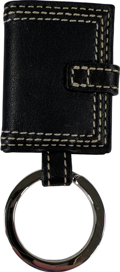 Coach Women’s Black Leather Mini Wallet Picture Holder Keychain