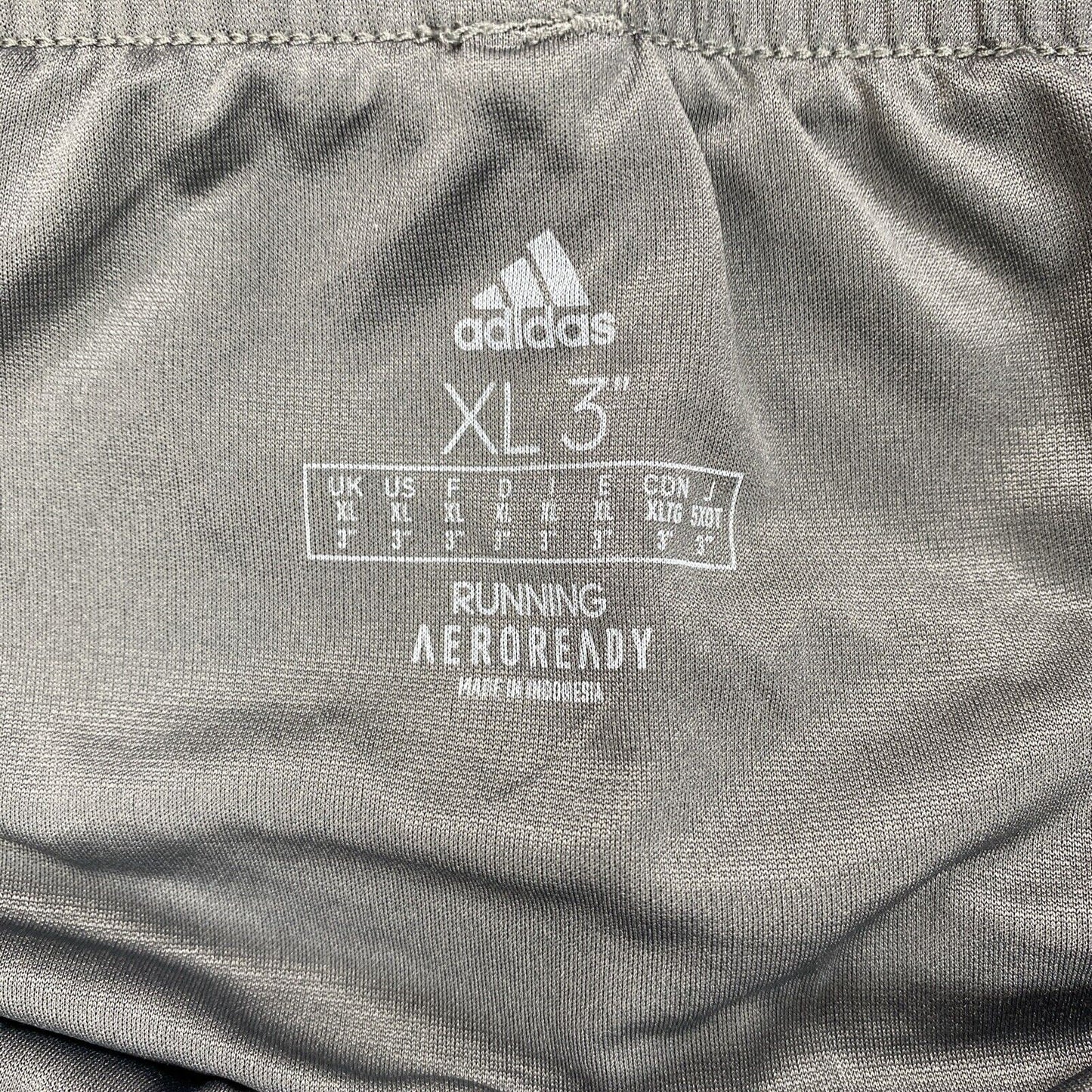 adidas Women's Gray Aeroready Athletic 3in Run Shorts - XL