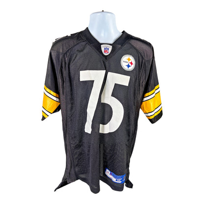 Reebok NFL Equipment Unisex Black/Yellow Steelers Number 75 Football Jersey - M